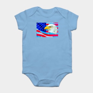 Bald Eagle over the Stars and Stripes Baby Bodysuit